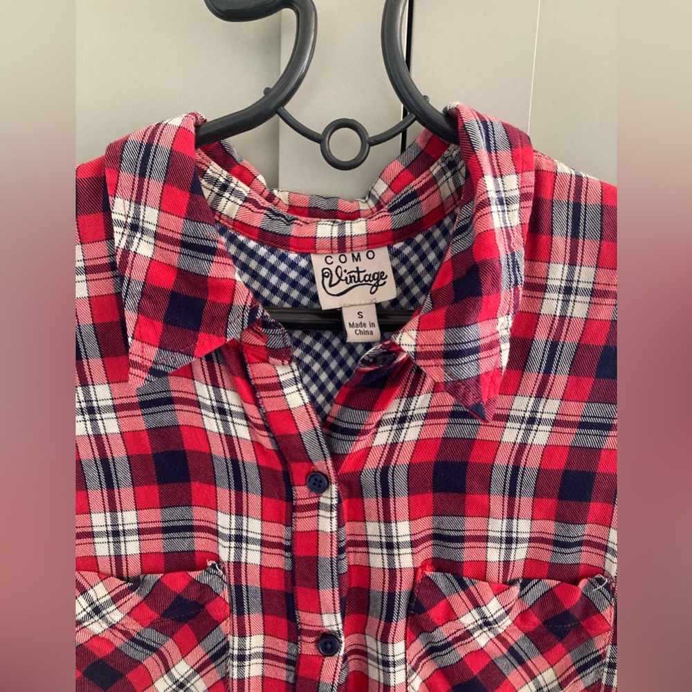 Western plaid button down.